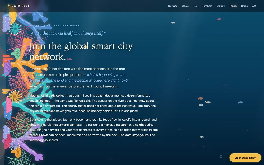 Data Reef’s invitation to join the global smart city network