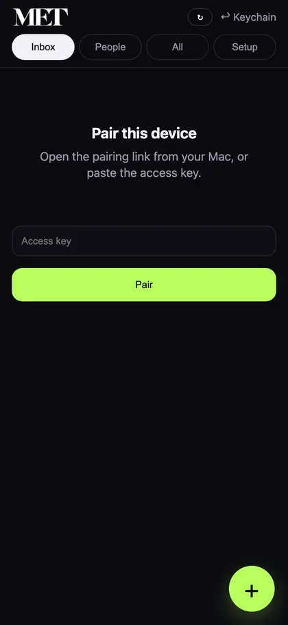 Met. asking to pair a new device