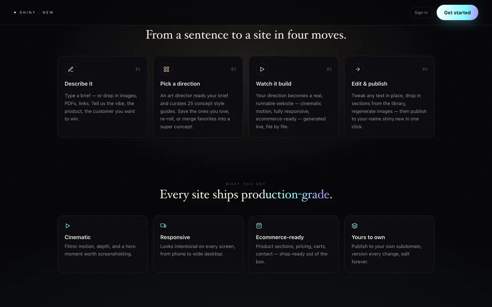 Shiny’s four moves, from a sentence to a site